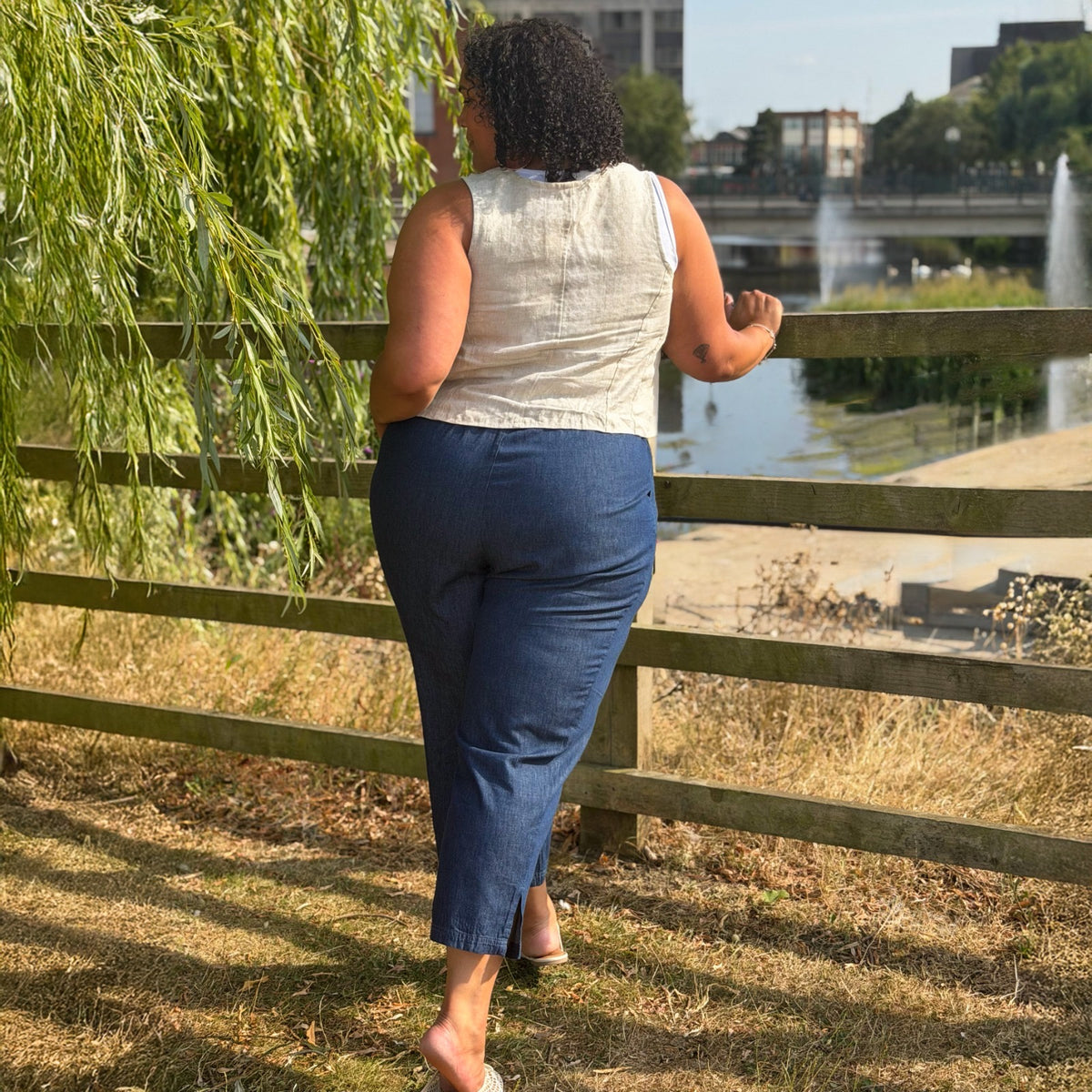 Relaxed Chambray Trousers - Denim