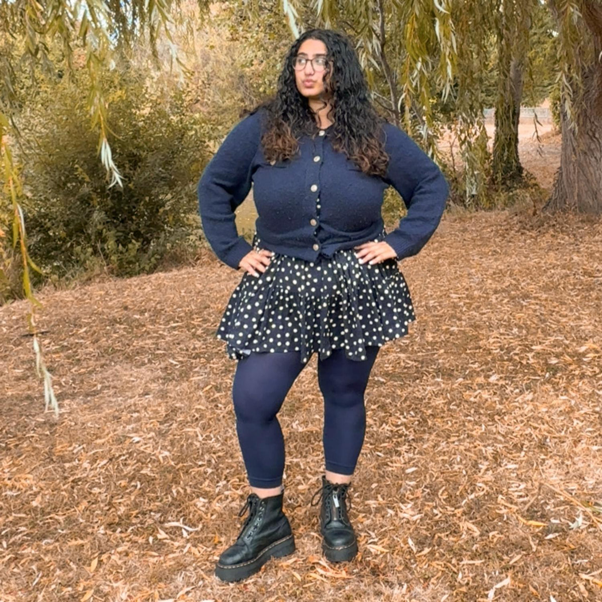 Footless Tights - Navy