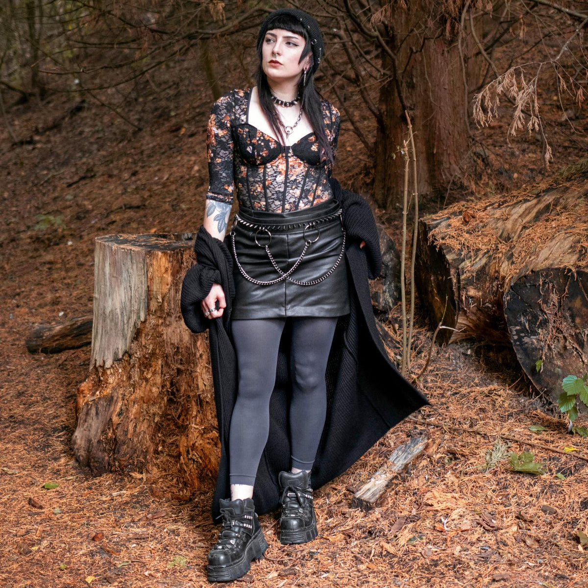 Footless Tights - Slate