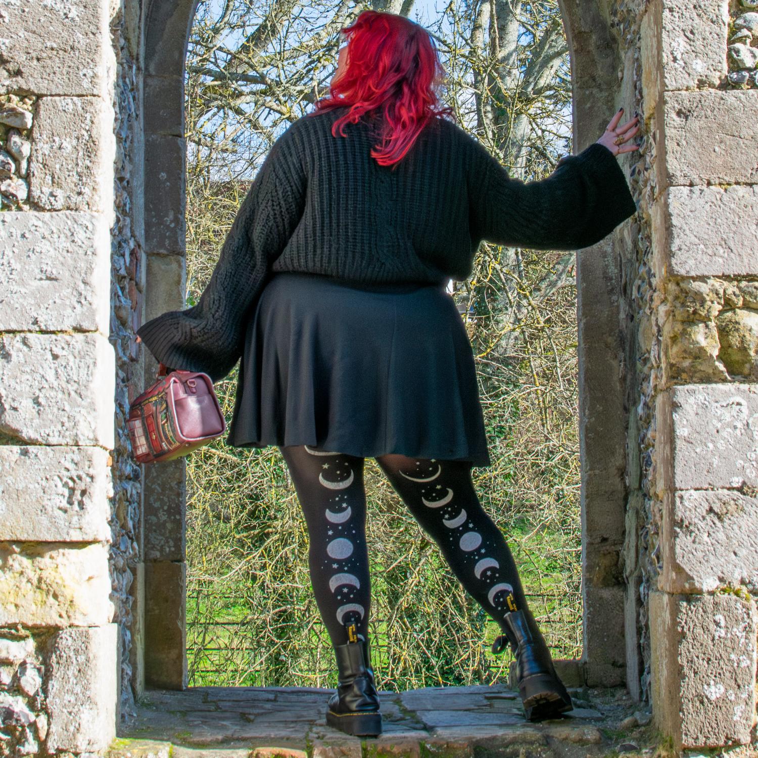 80 Denier Opaque Tights - Moon Phases