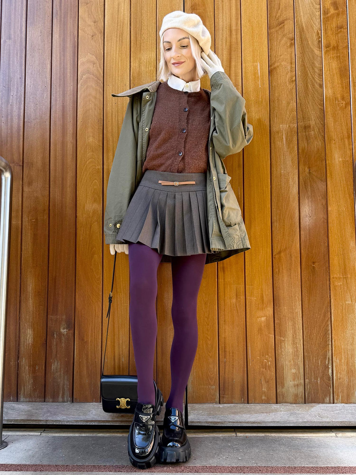 Super Opaque 120 Den Tights - Plum