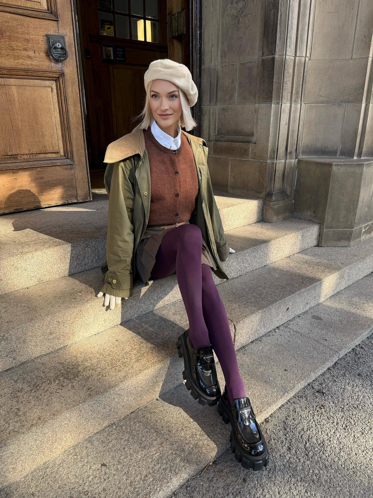 Super Opaque 120 Den Tights - Plum
