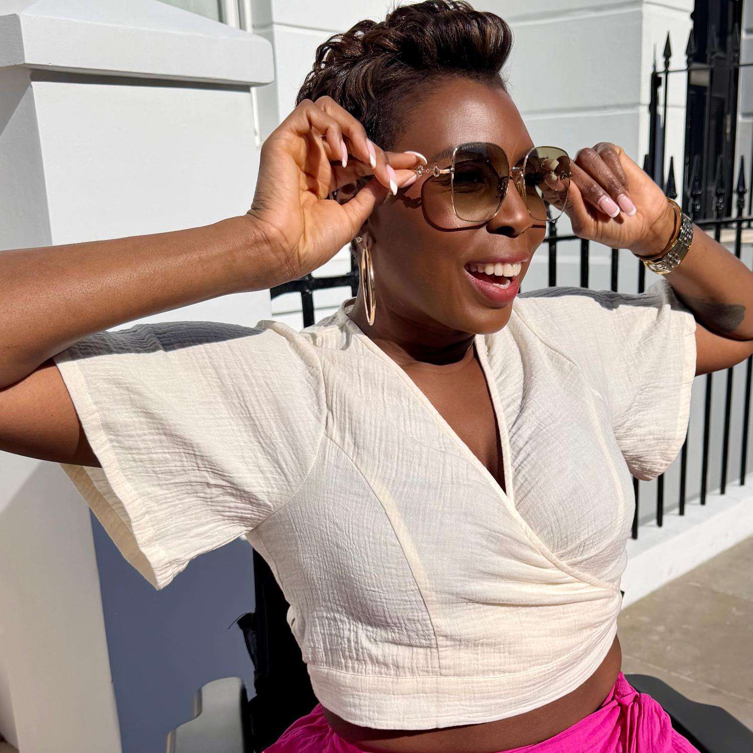The Sonia Cotton Gauze Wrap Top - Cream