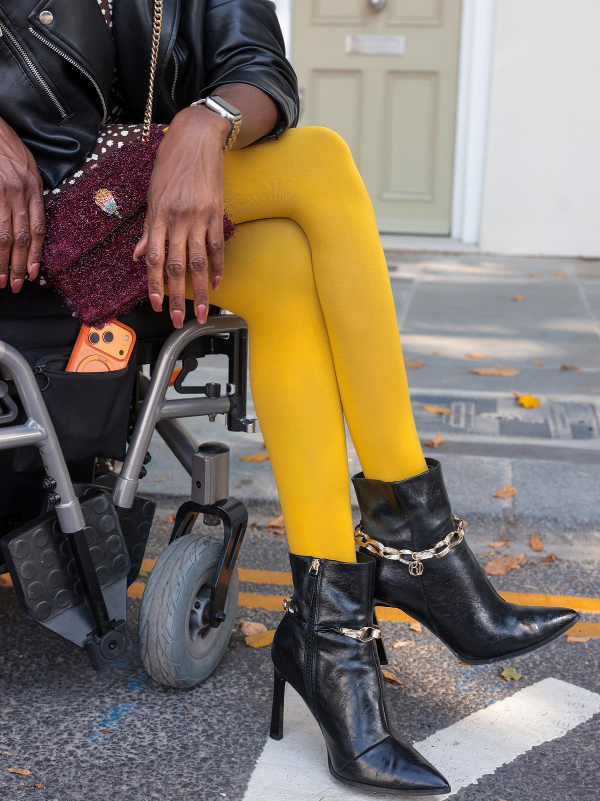 120 Denier Super-Opaque Tights - Cursed Custard