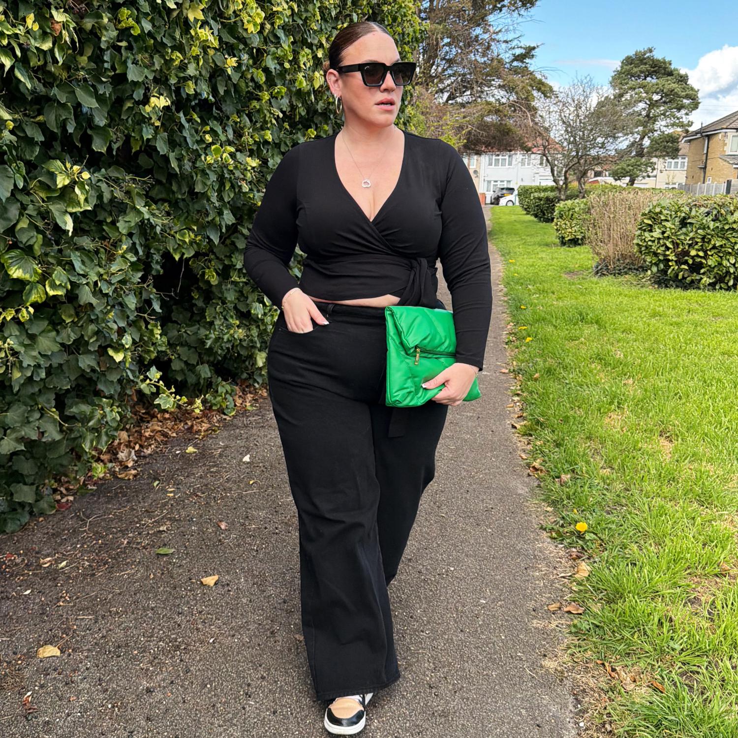 Organic Cotton Wrap Top - Black