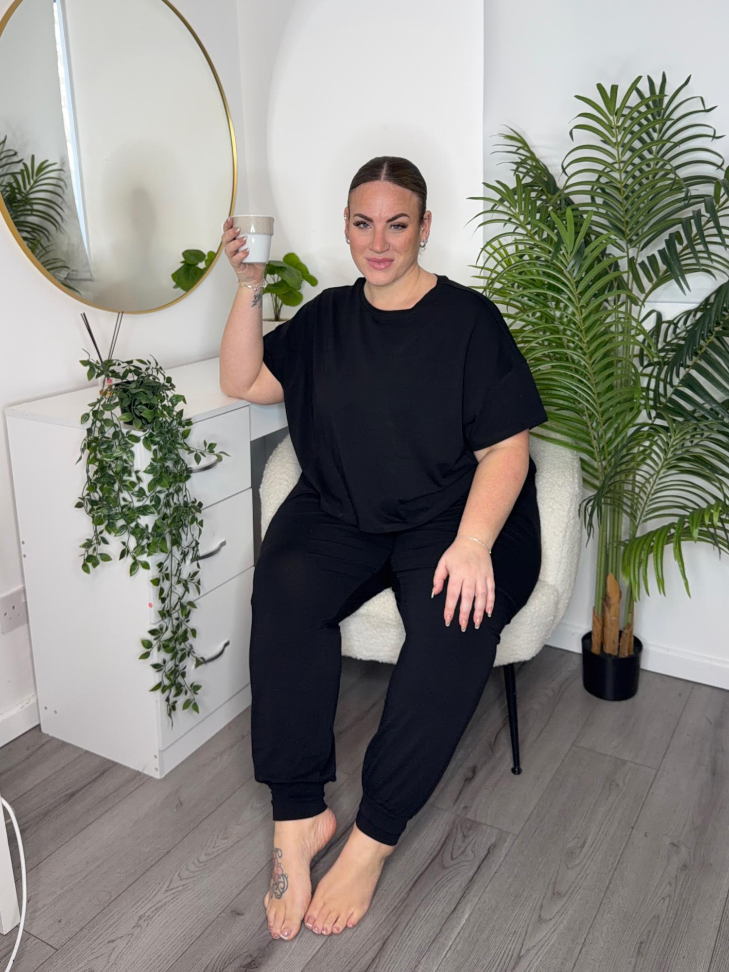 Organic Cotton PJ Bottoms - Plain Black