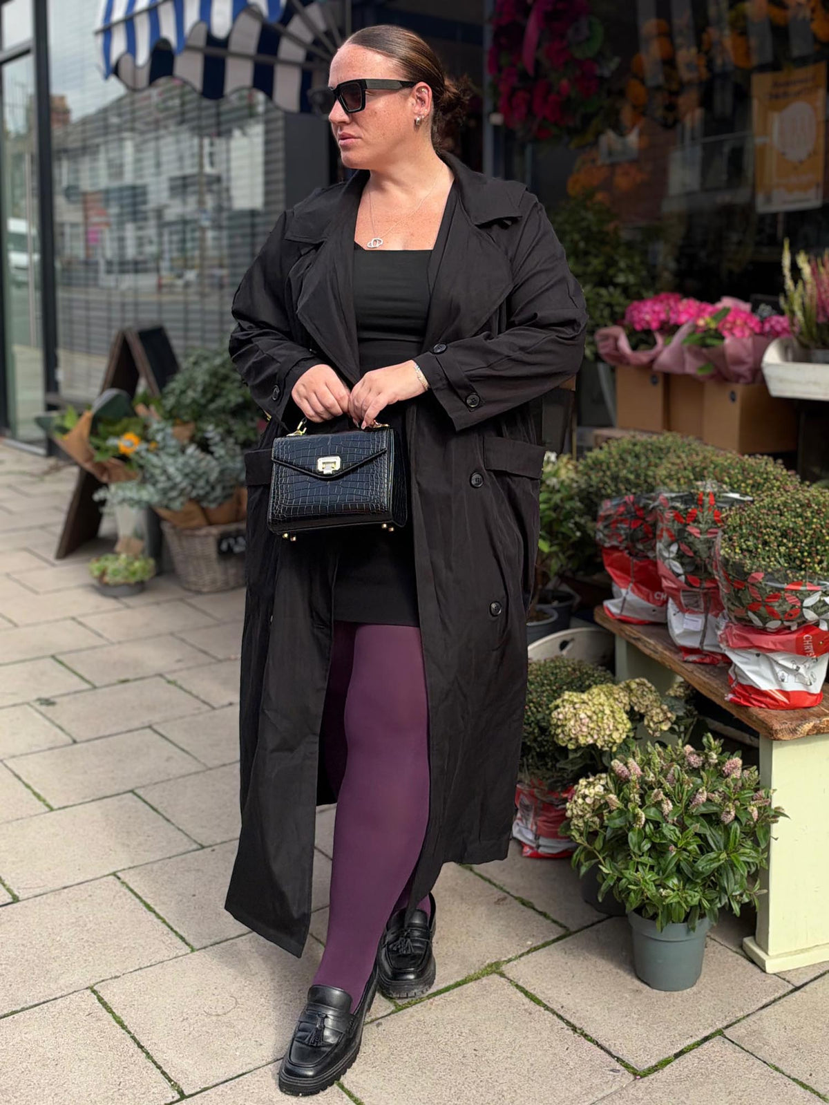 Super Opaque 120 Den Tights - Plum