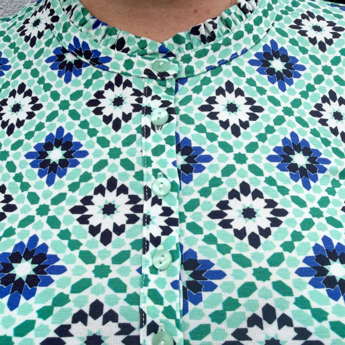 Viscose Jersey Button-up Tailored Shirt - Blue Pearl