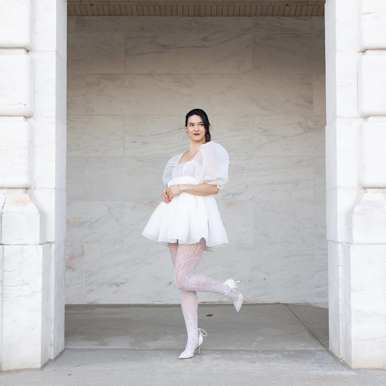 Botanical Fishnets - White