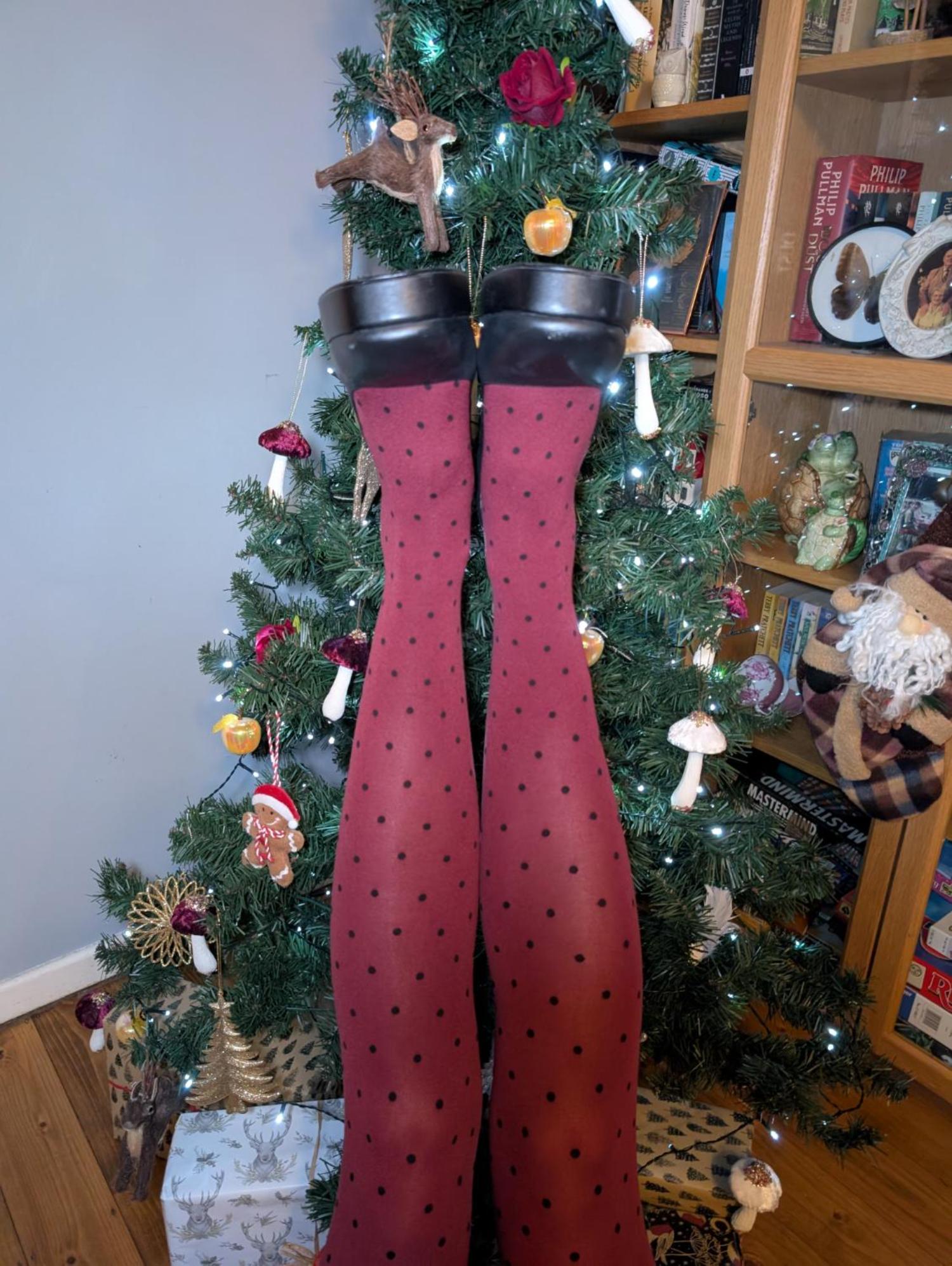 80 Denier Opaque Tights - Cherry Dot
