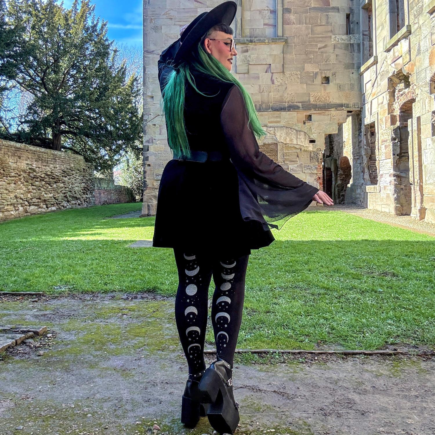 80 Denier Opaque Tights - Moon Phases