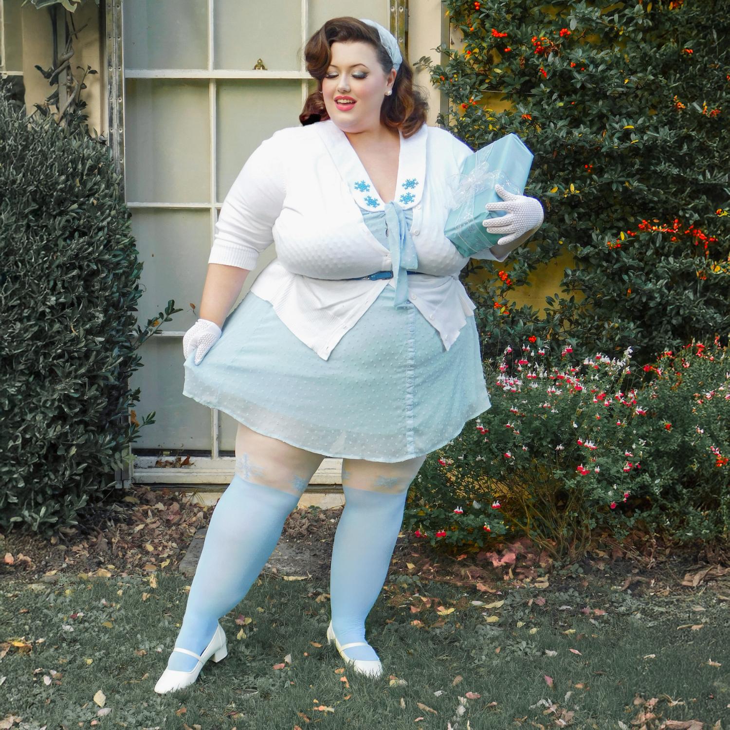 Christmas Tights - Snowflake Garter