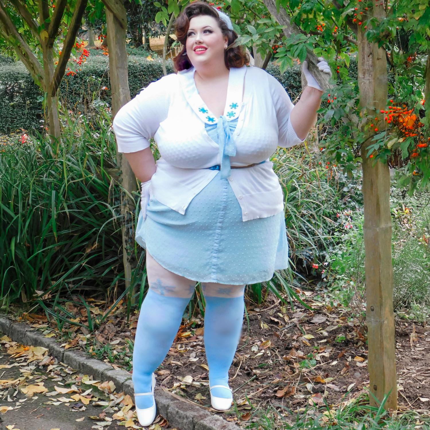 80 Denier Opaque Tights - Snowflake Garter