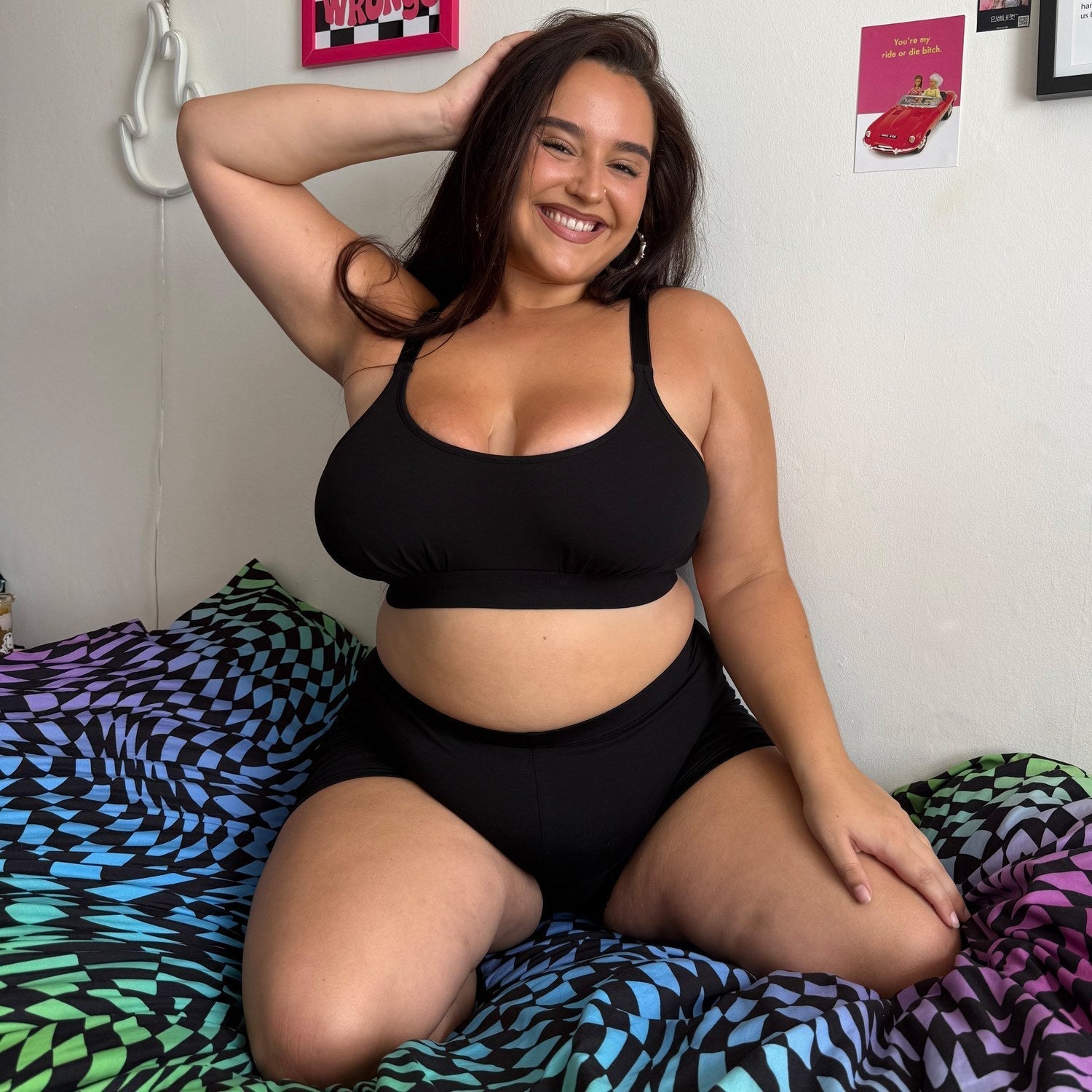 Cotton Comfort Bralette - Black