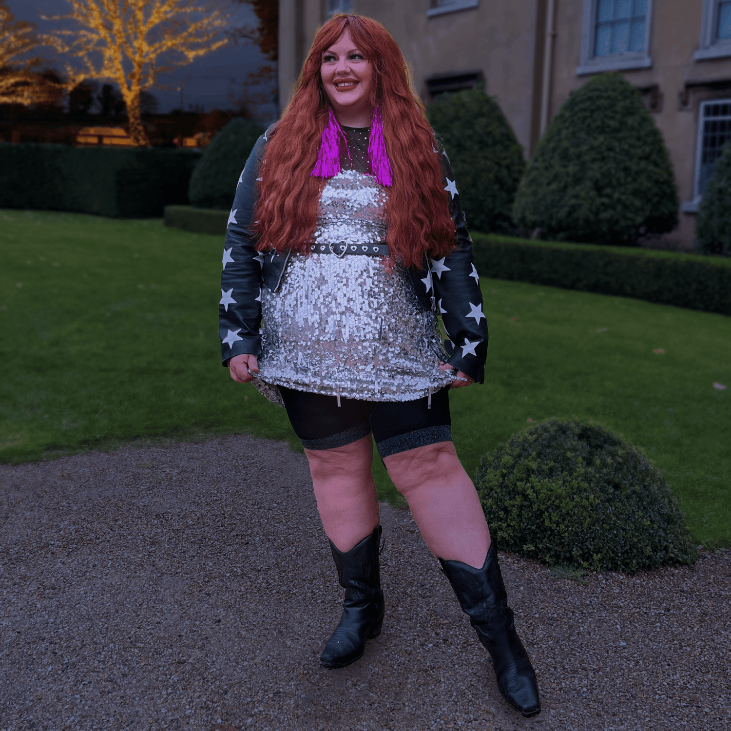 Christmas Chub Rub Lurex Shorts - Black