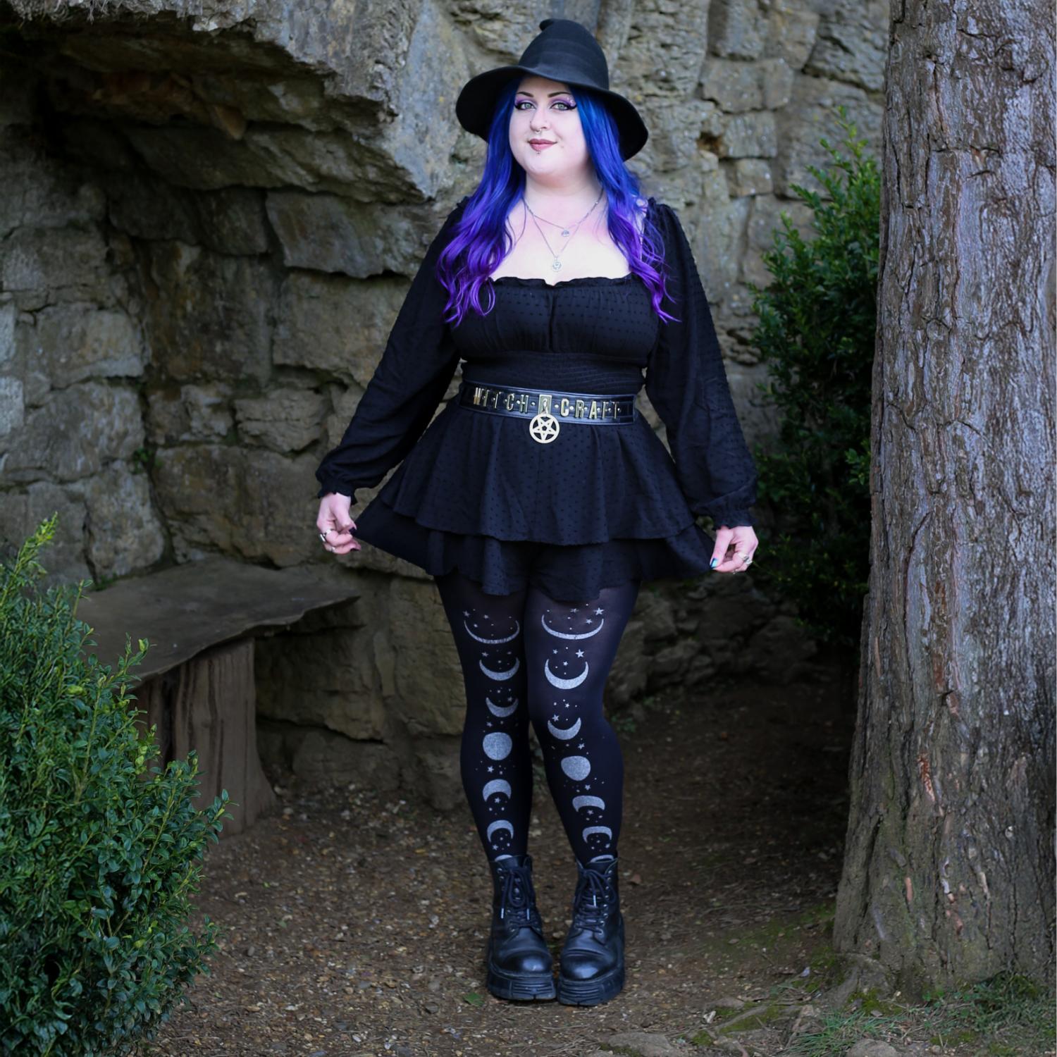 80 Denier Opaque Tights - Moon Phases