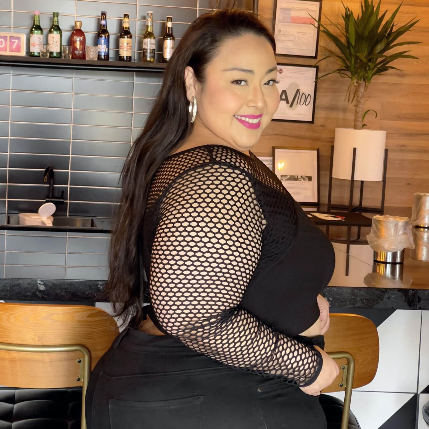 Fishnet Top - Alanis - Black