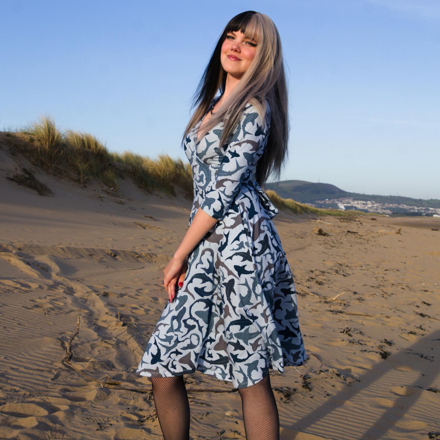 Wrap Dress - Sharks