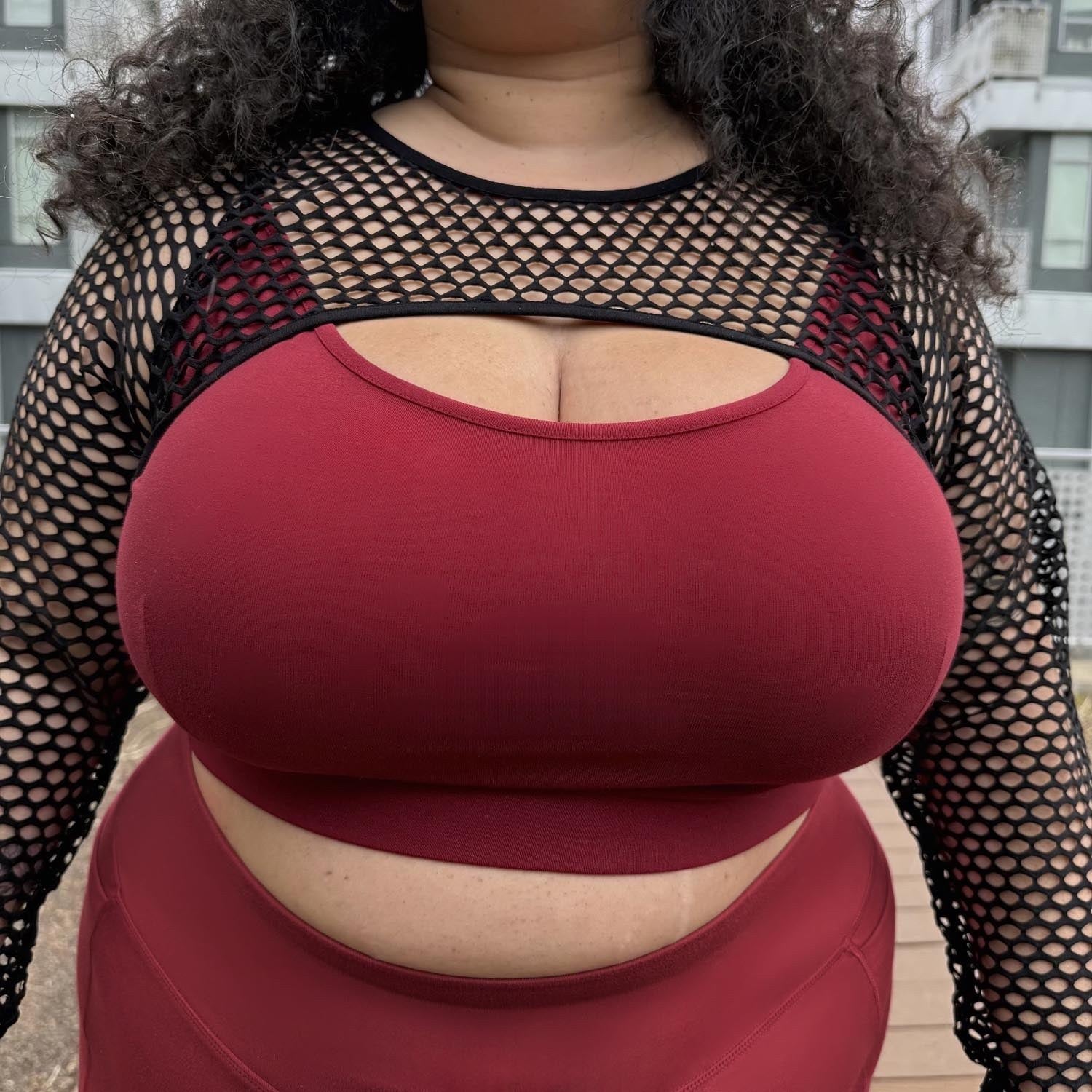 Fishnet Top - Alanis - Wine