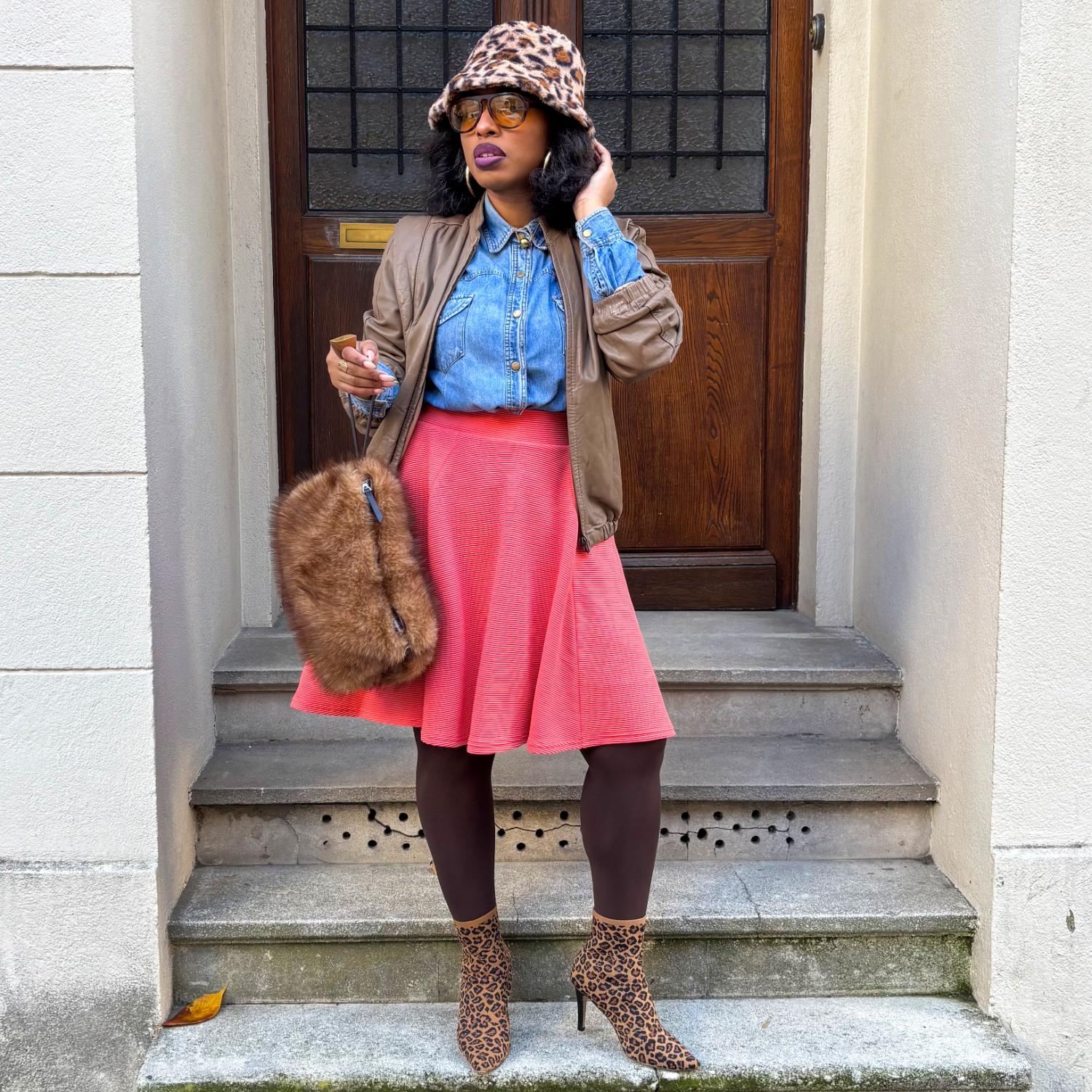 Ottoman Flare Skirt - Spiced Coral