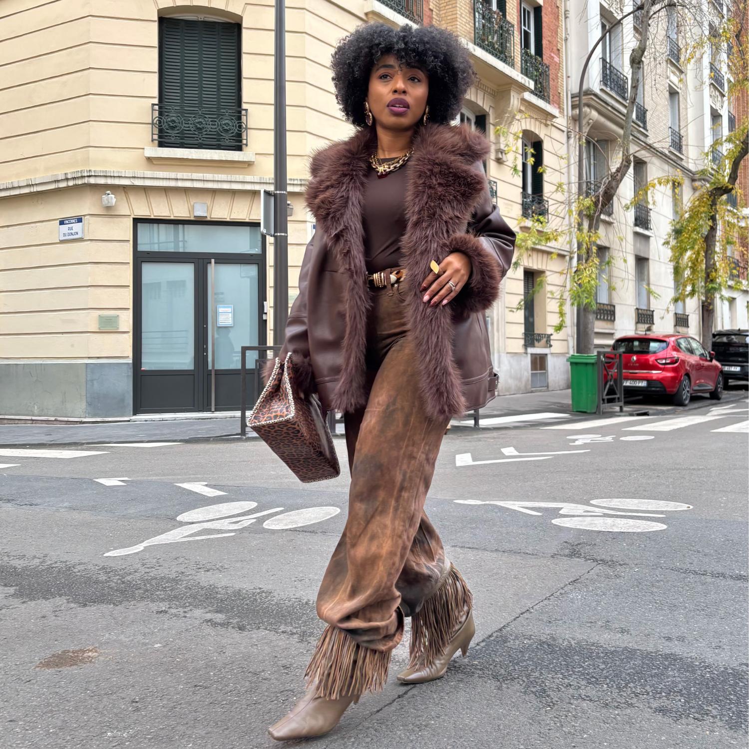 Amelia Aviator Jacket - Brown