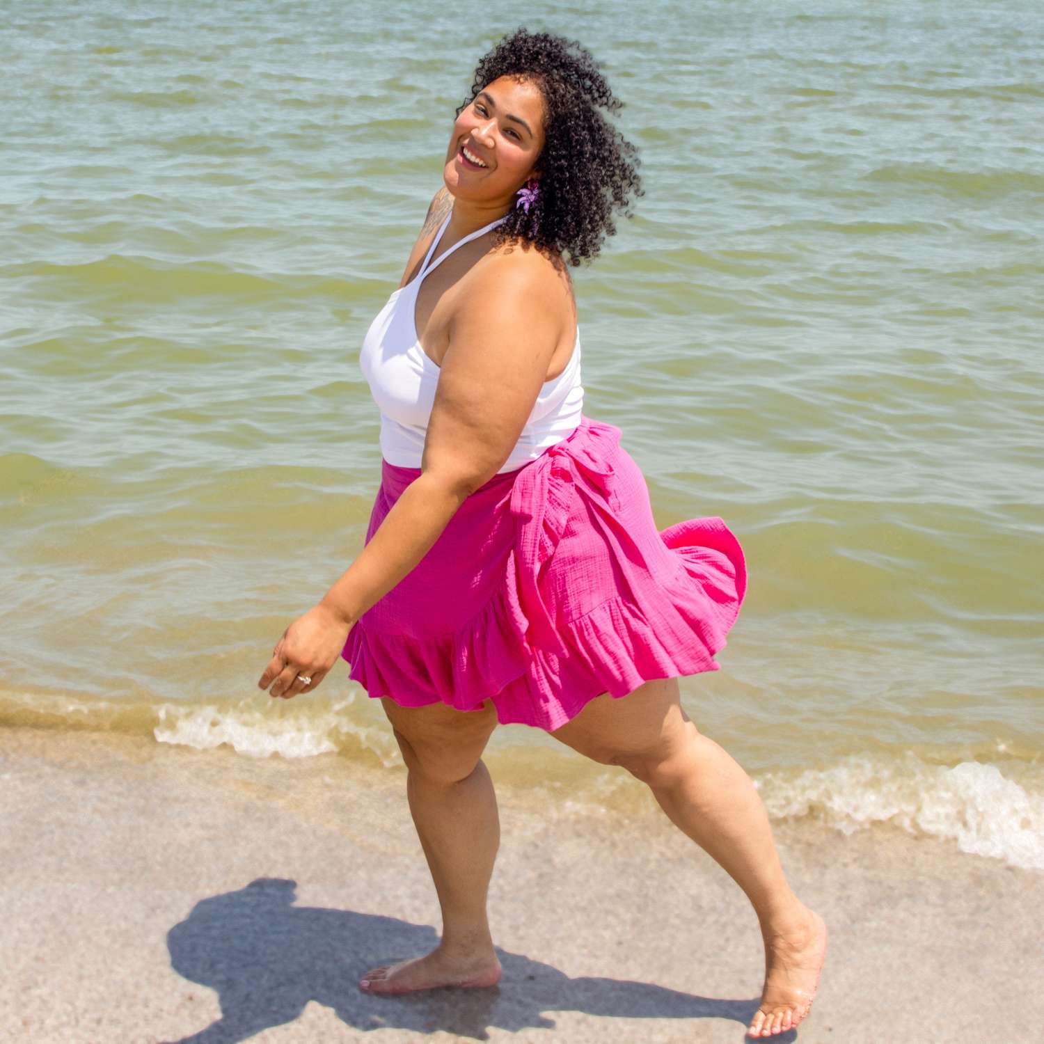 The Mary Cotton Gauze Skirt - Peony