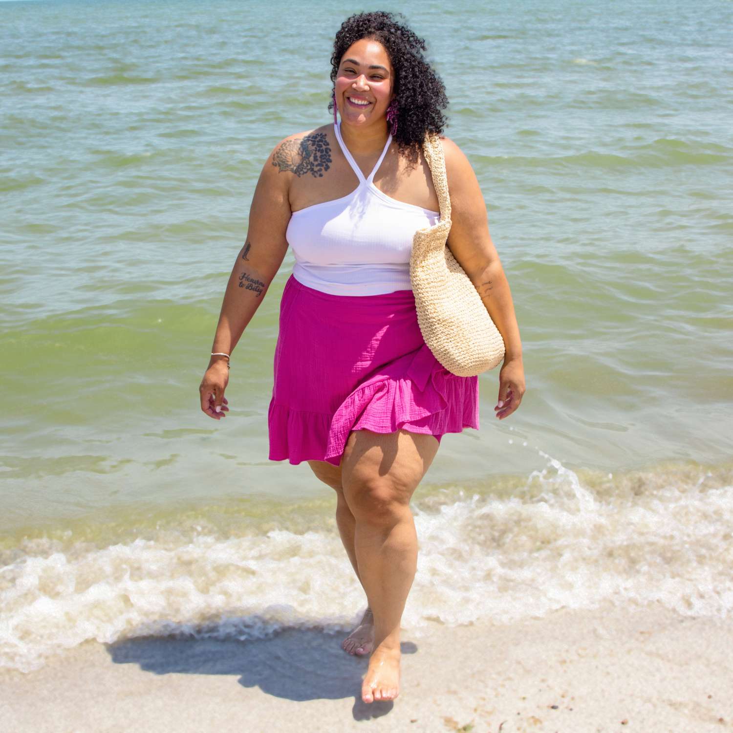 The Mary Cotton Gauze Skirt - Peony