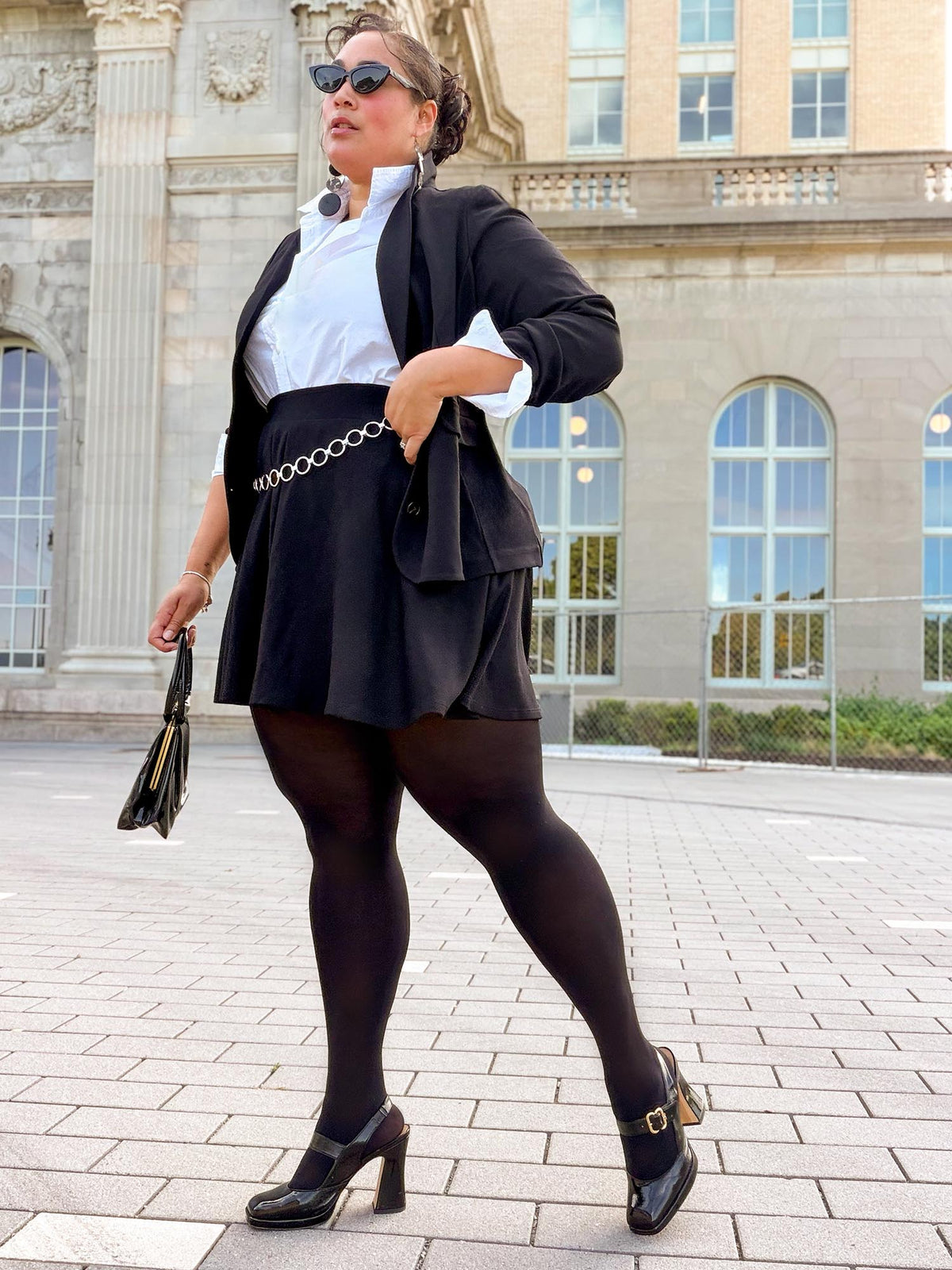 Tailored Ponte Roma Blazer - Black