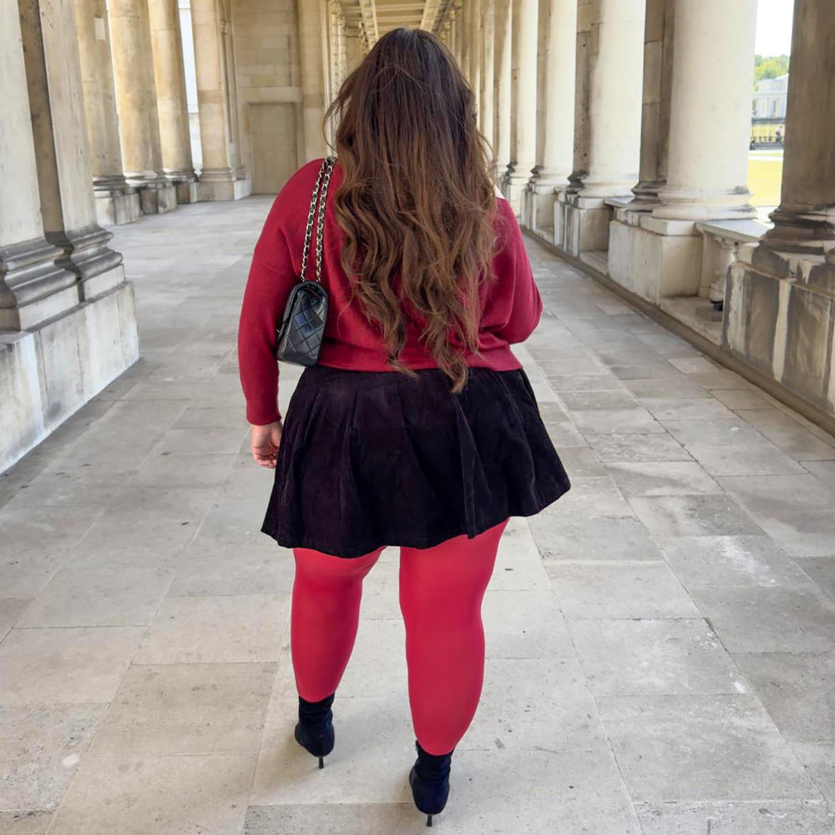 Opaque 80 Den Castor Oil Tights - Blood Red