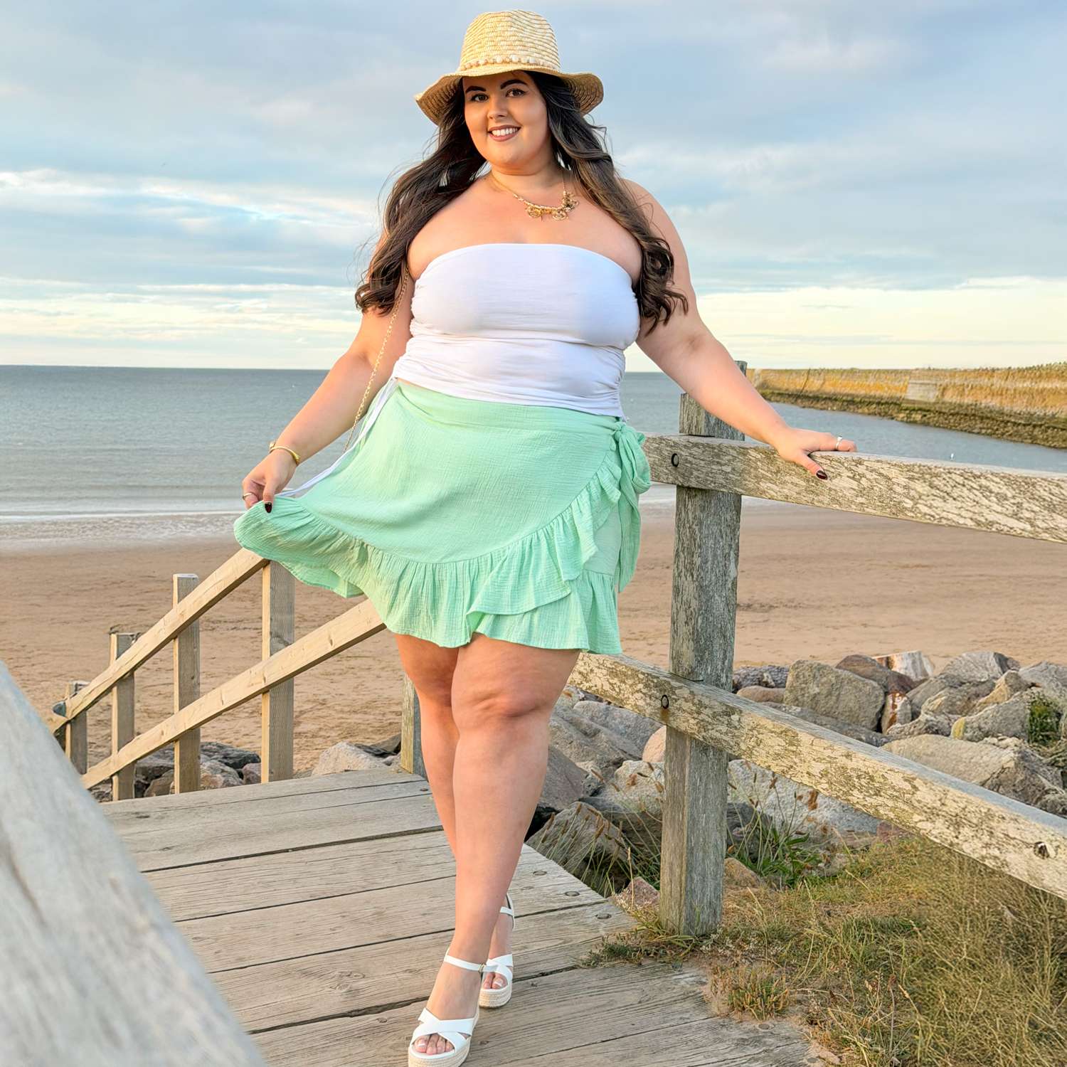 The Mary Cotton Gauze Skirt - Pistachio