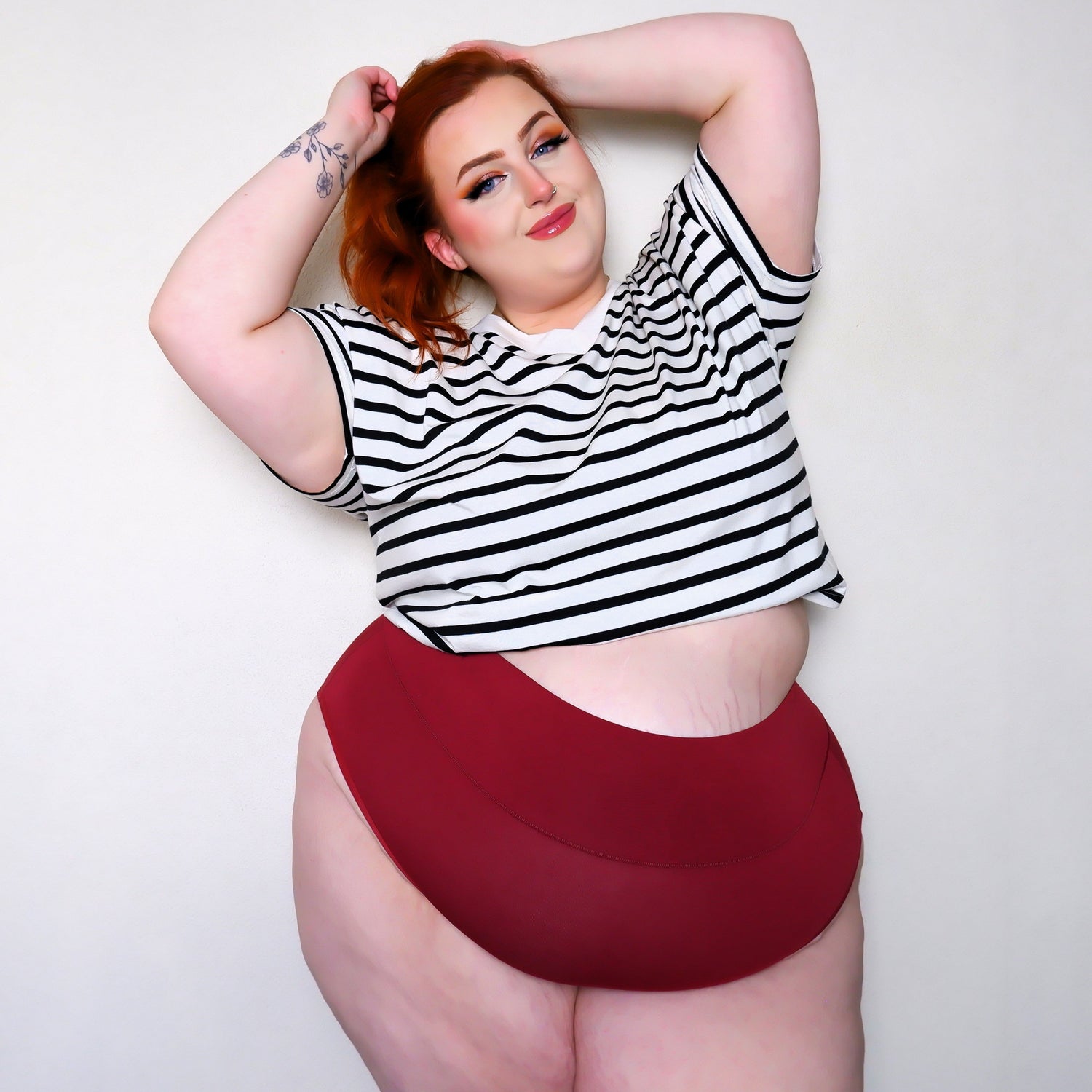 Organic Cotton Super High Leg Knickers - Blood red