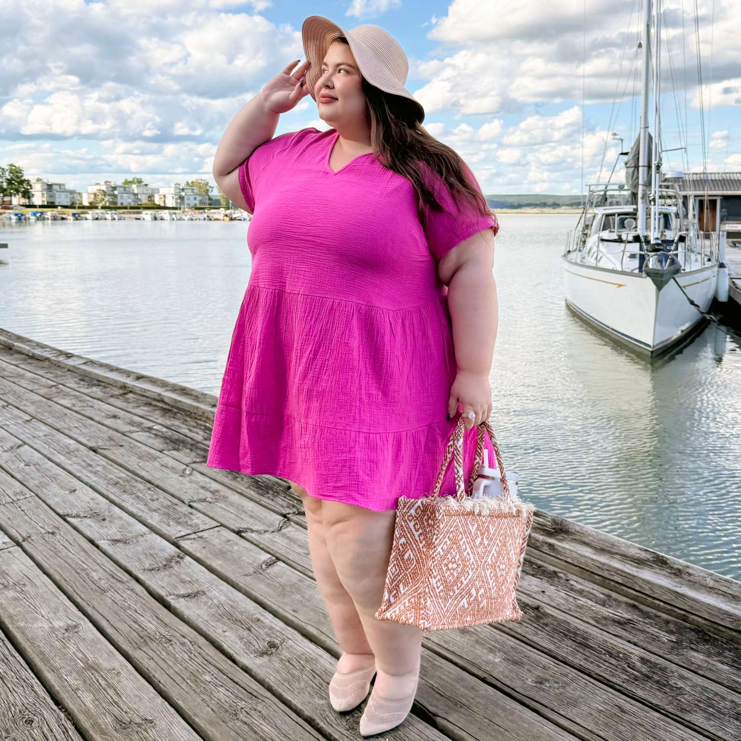 The Amrita Cotton Gauze Short Dress - Peony