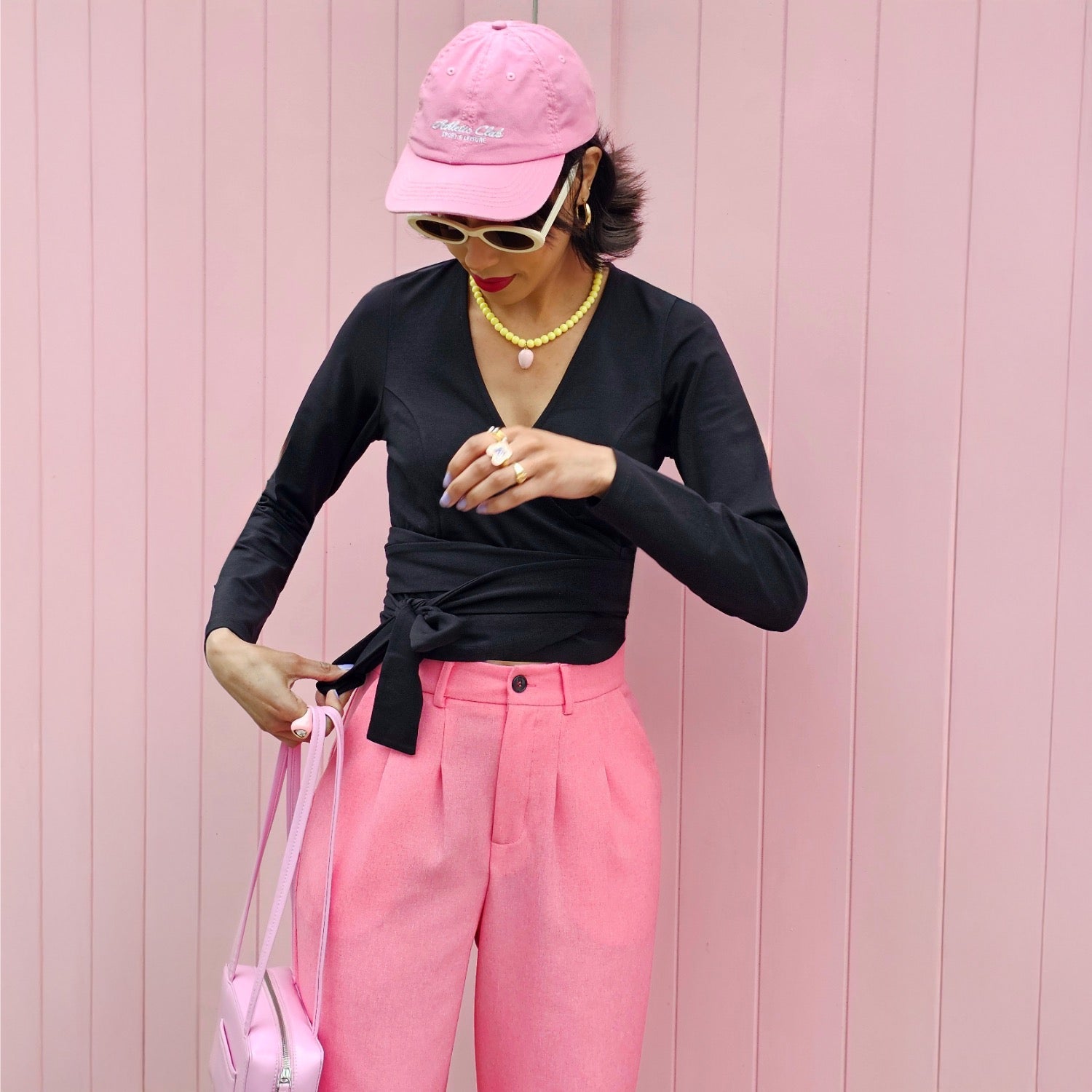 Organic Cotton Wrap Top - Black