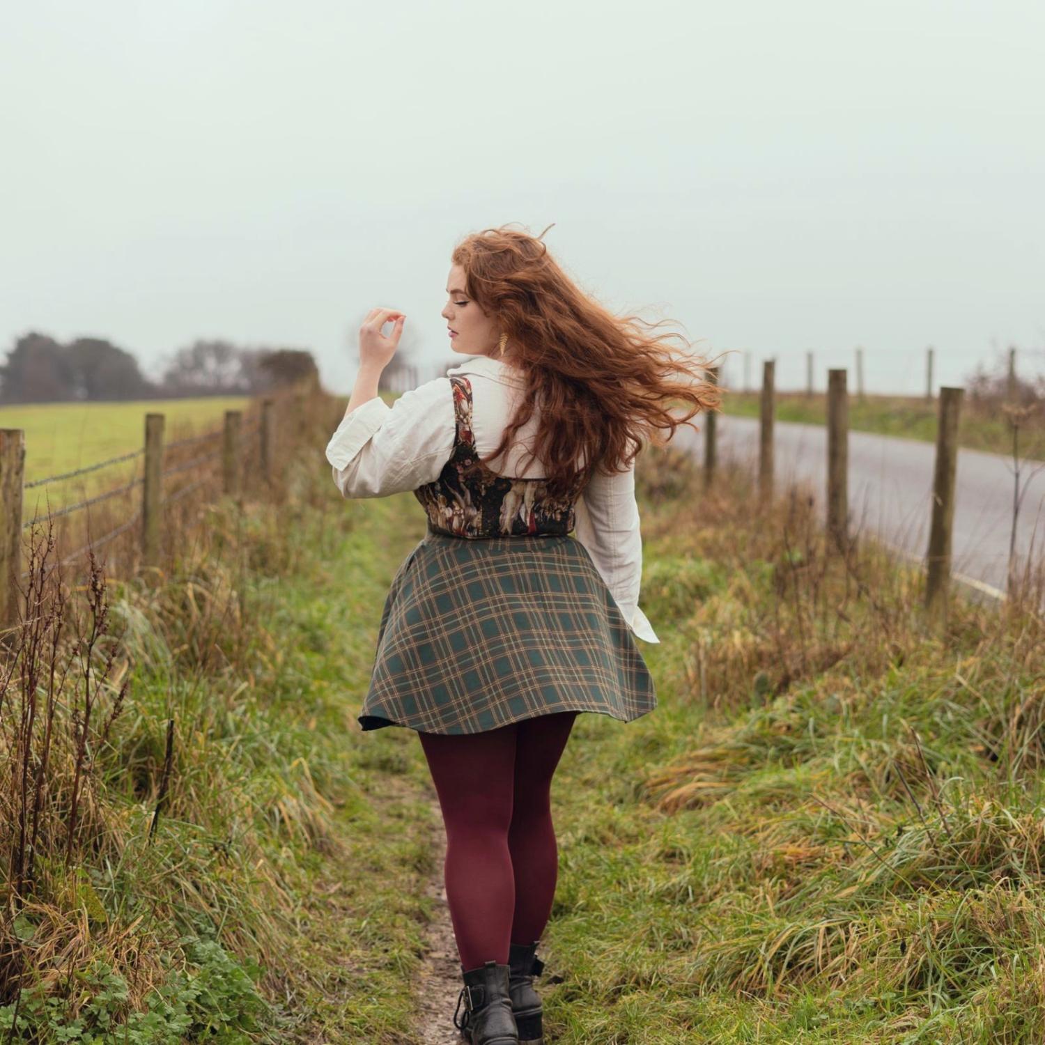 Plaid Mini-Flare Skirt - Glenfern