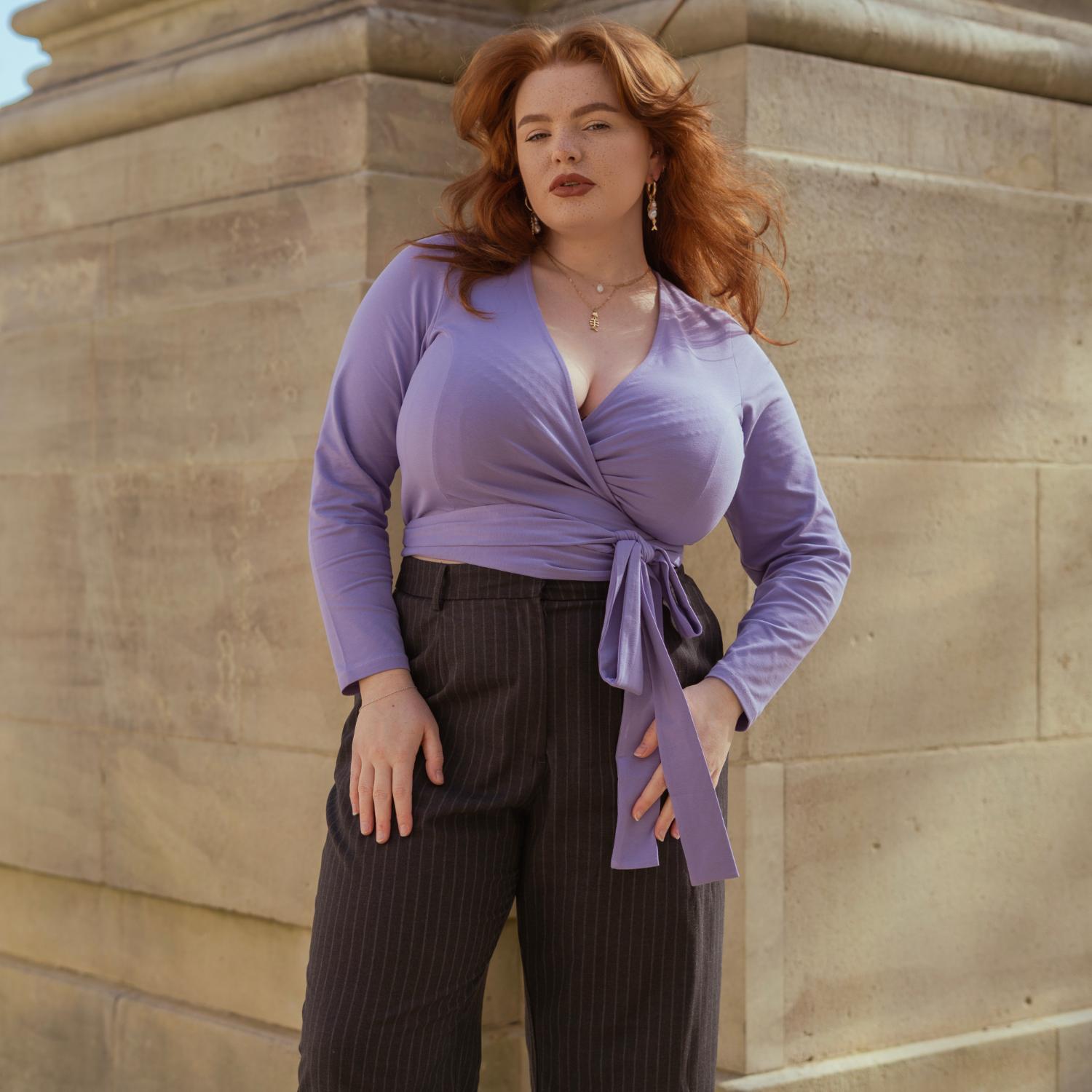 Organic Cotton Wrap Top - Lavender Fields