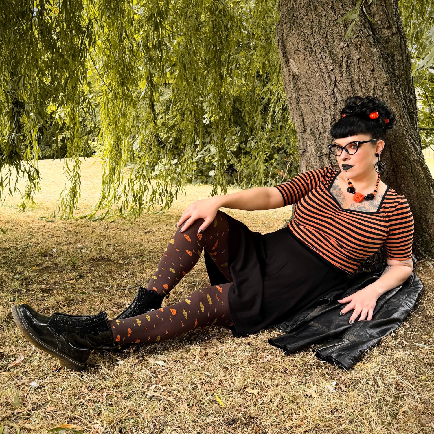 Halloween Tights - Jack O Lantern - Bear