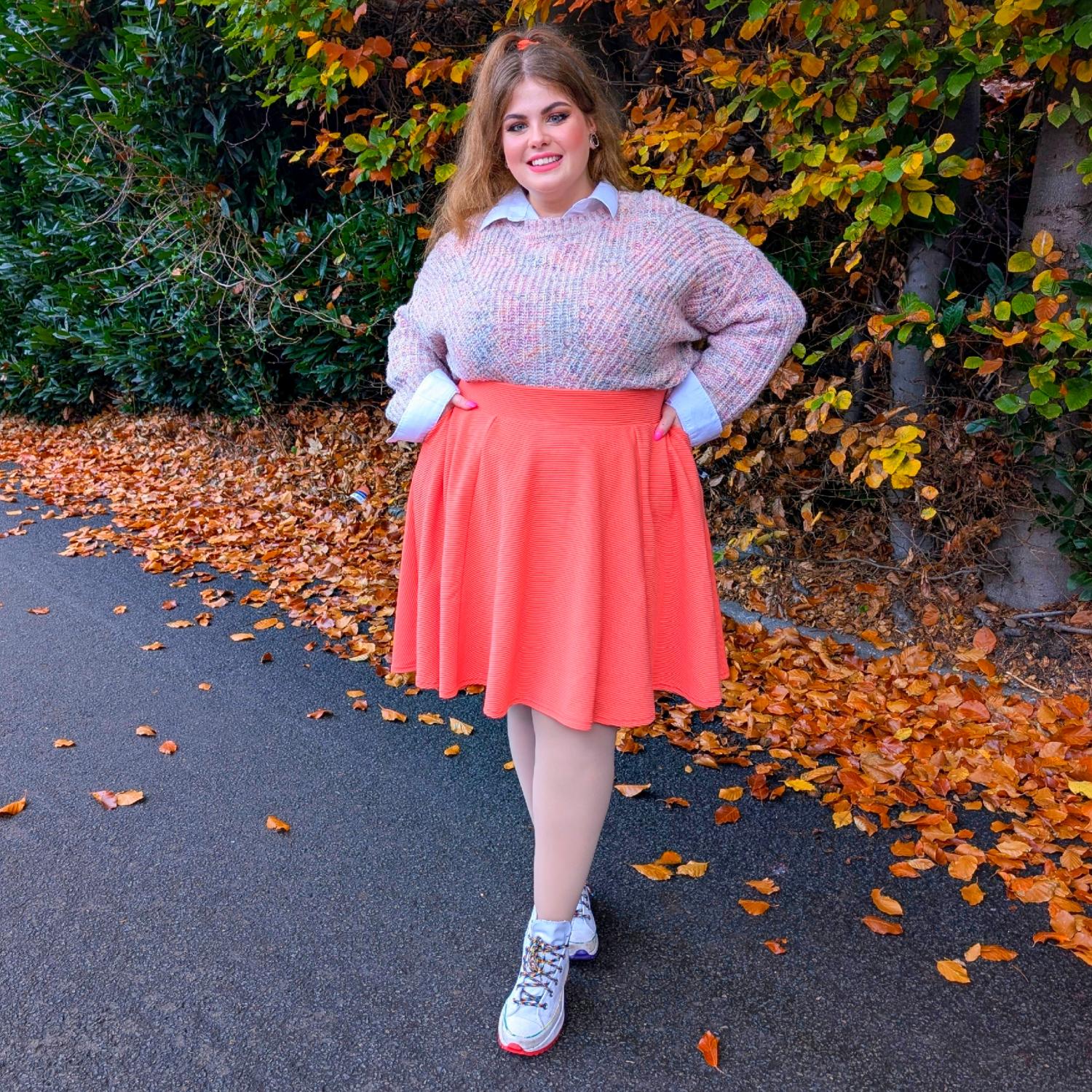 Ottoman Flare Skirt - Spiced Coral - Tights & Clothes In Sizes 4