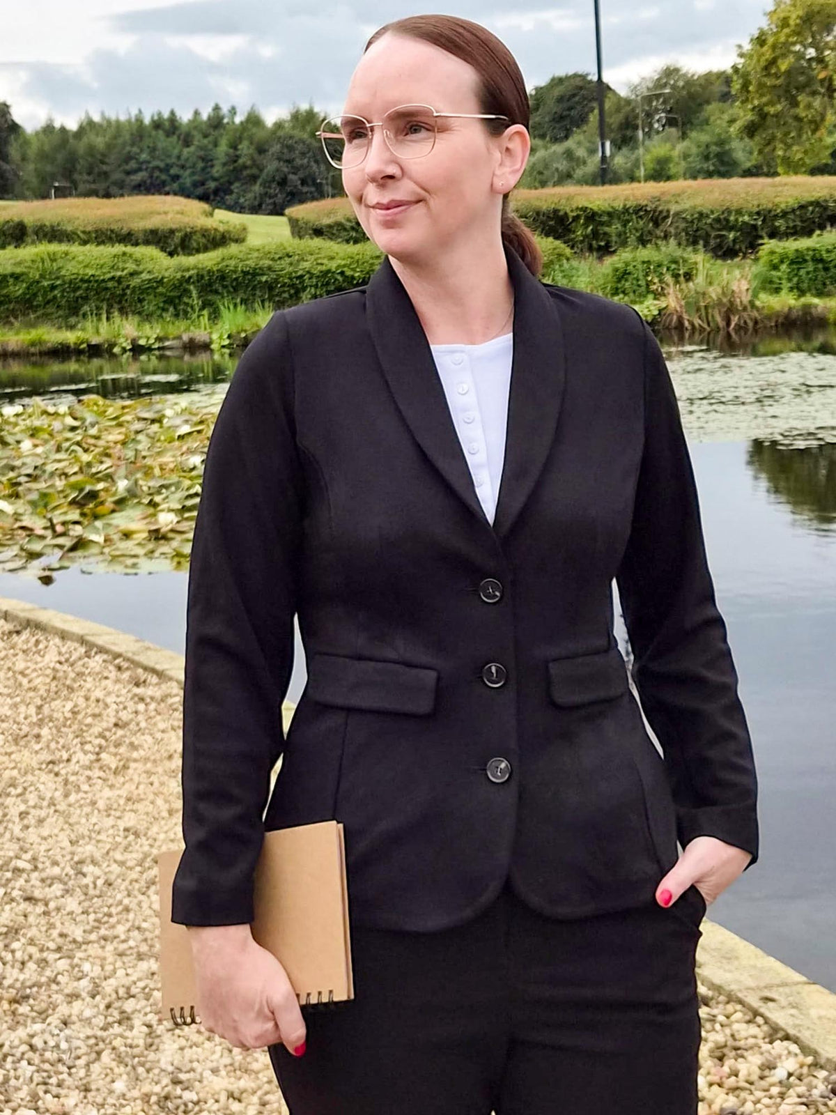 Tailored Ponte Roma Blazer - Black