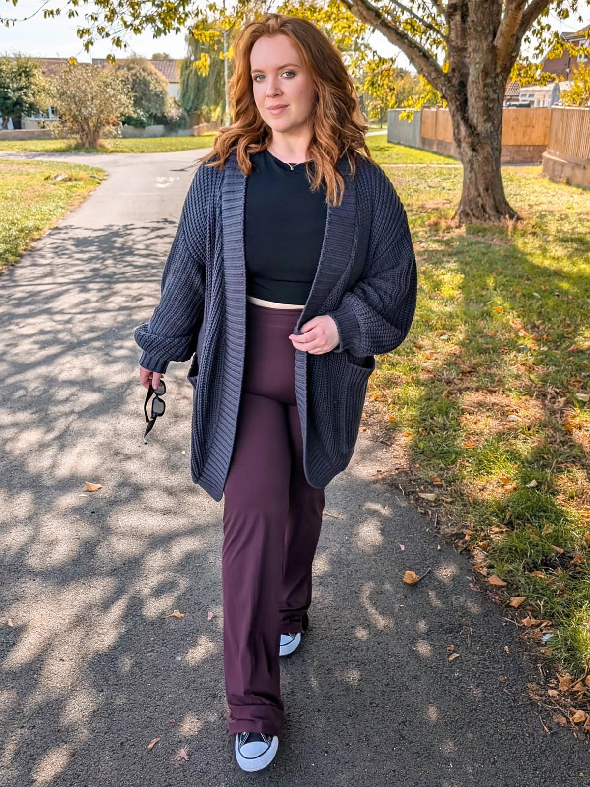 Chunky Knit Cotton Cardigan - Charcoal