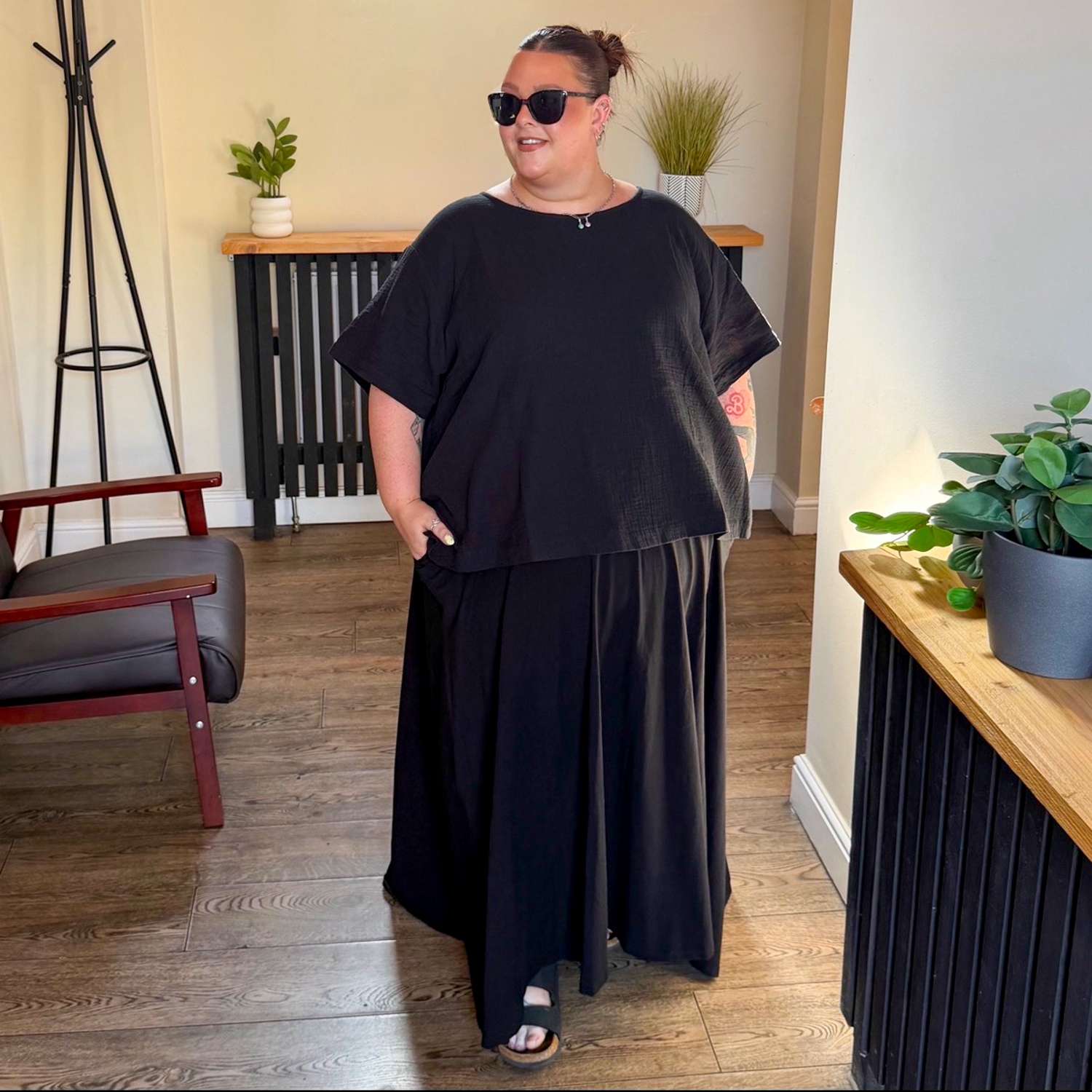 The Ida Cotton Gauze T-Shirt - Black