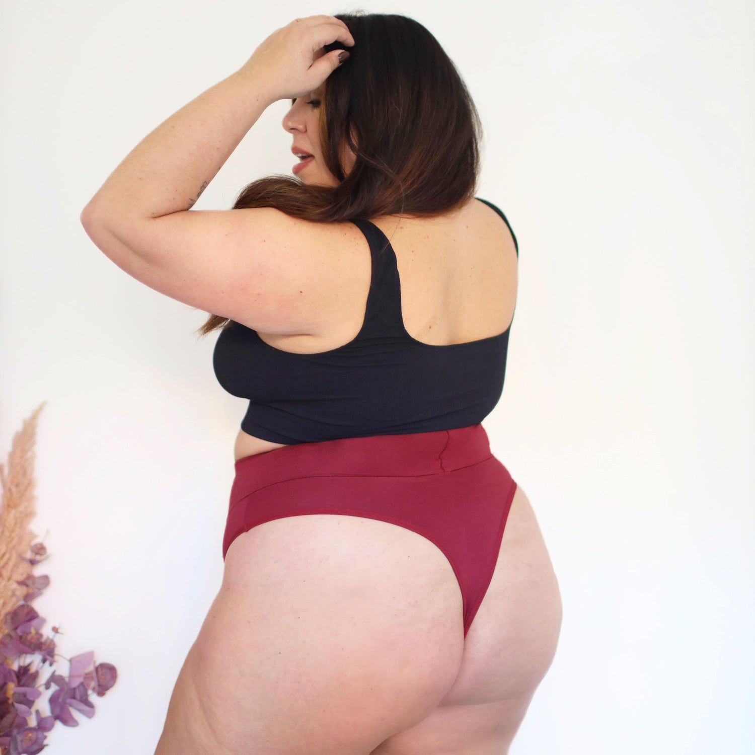 Organic Cotton Cheeky High Leg Knickers - Blood Red