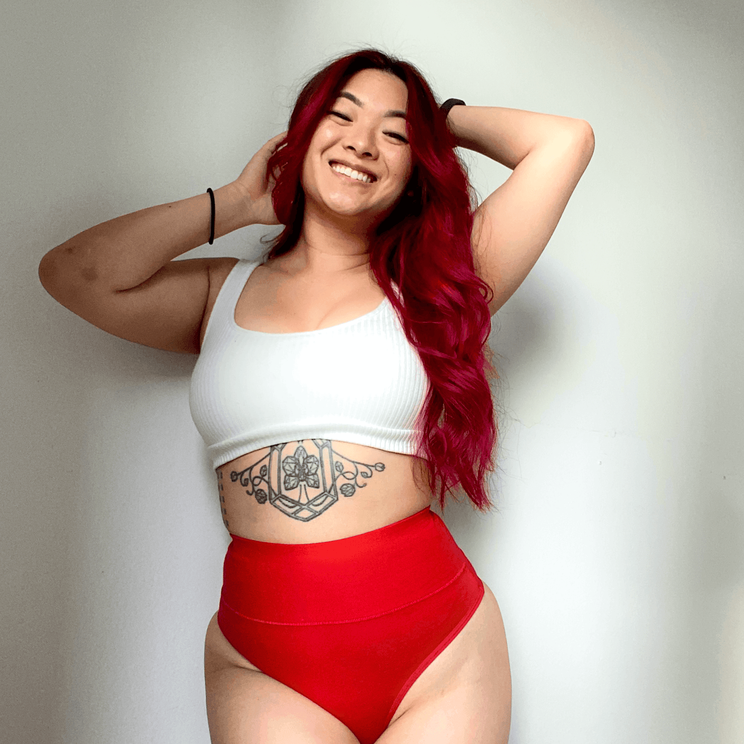 Organic Cotton Cheeky High Leg Knickers - Lobster