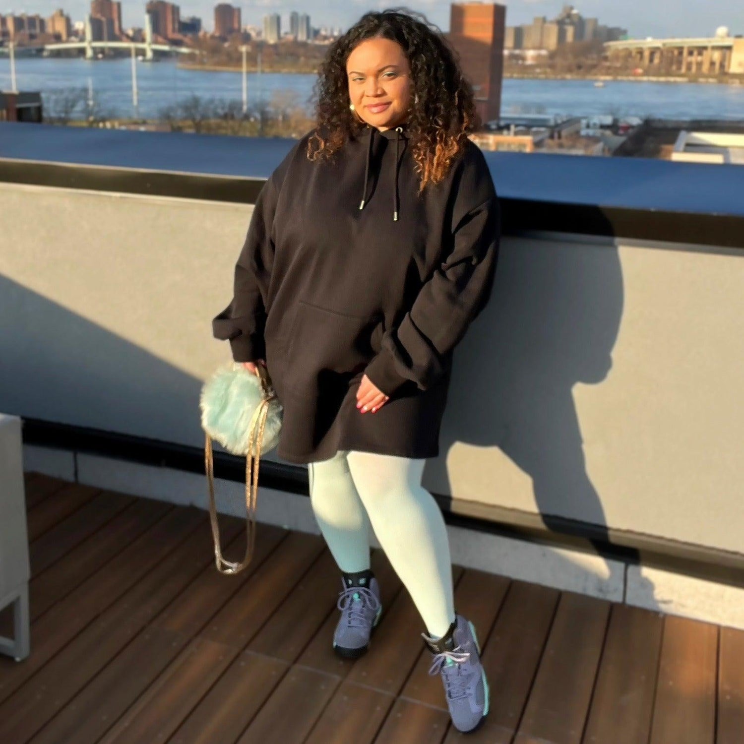 Organic Cotton Longline Hoodie - Black