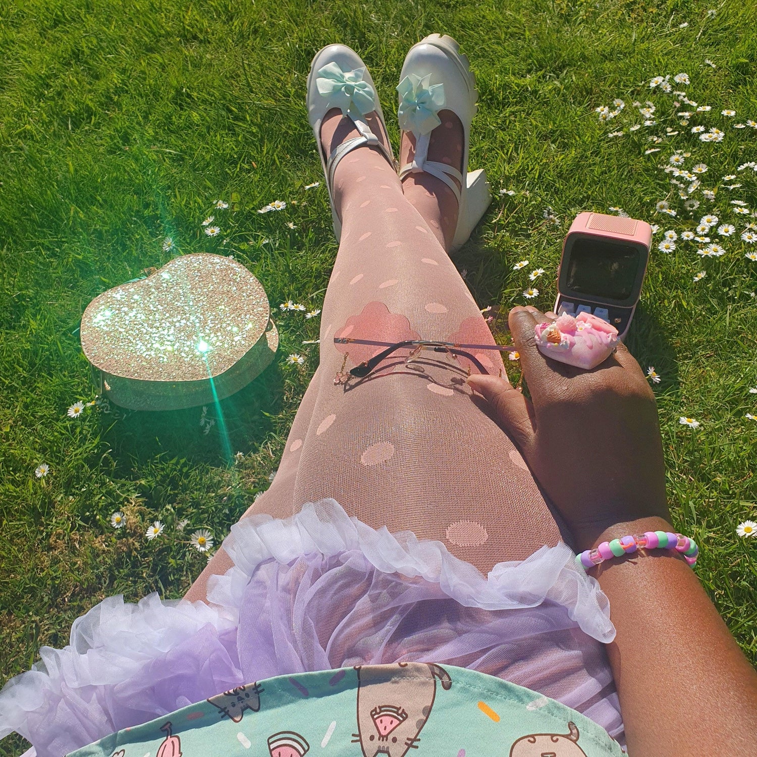 Tights - Semi-Opaque Polka - Abricot