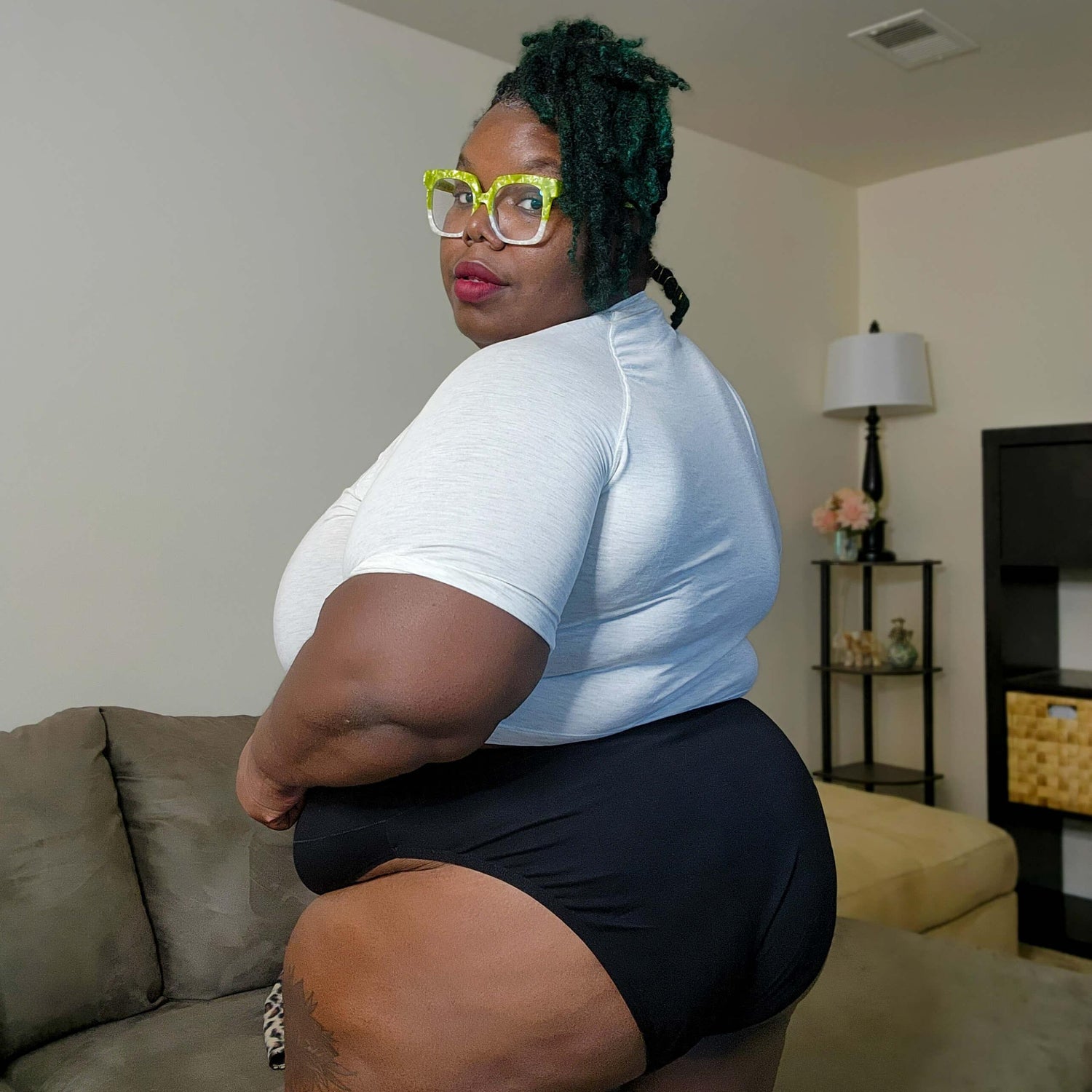 Organic Cotton Super High Leg Knickers - Black