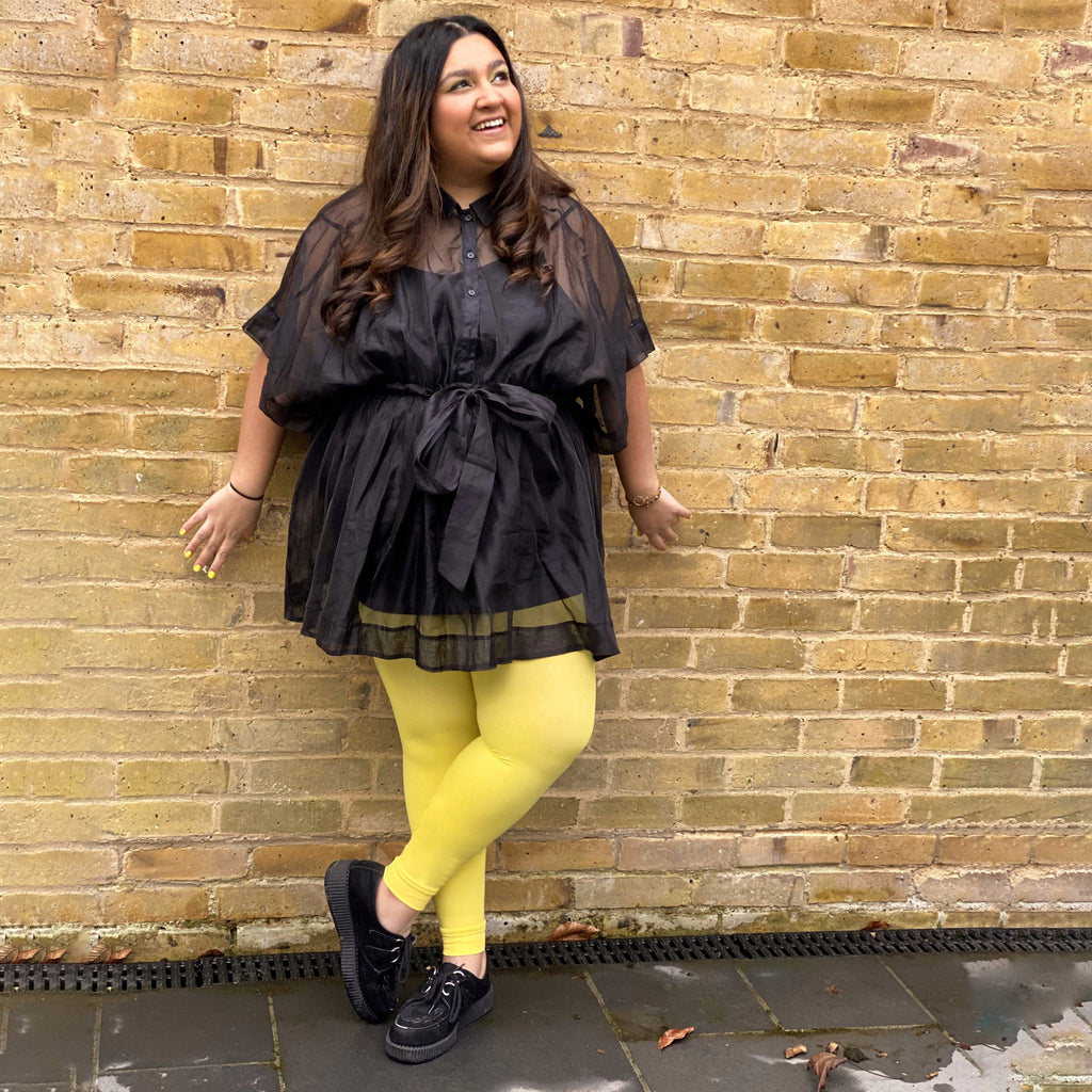 Core Tights - Opaque Footless Tights - Lemon Sherbet