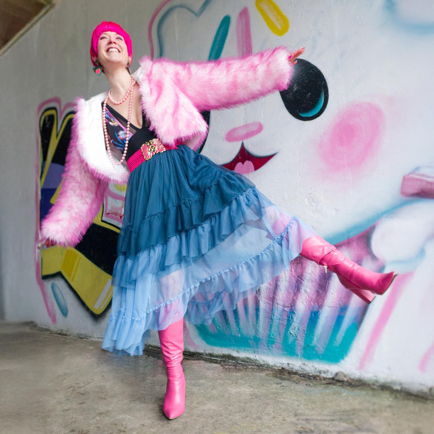 Mesh Maxi Skirt - Blue Ombre