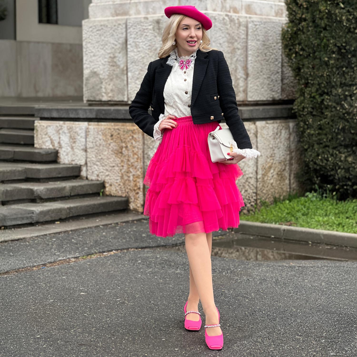 Mesh Skirt - Pomegranate