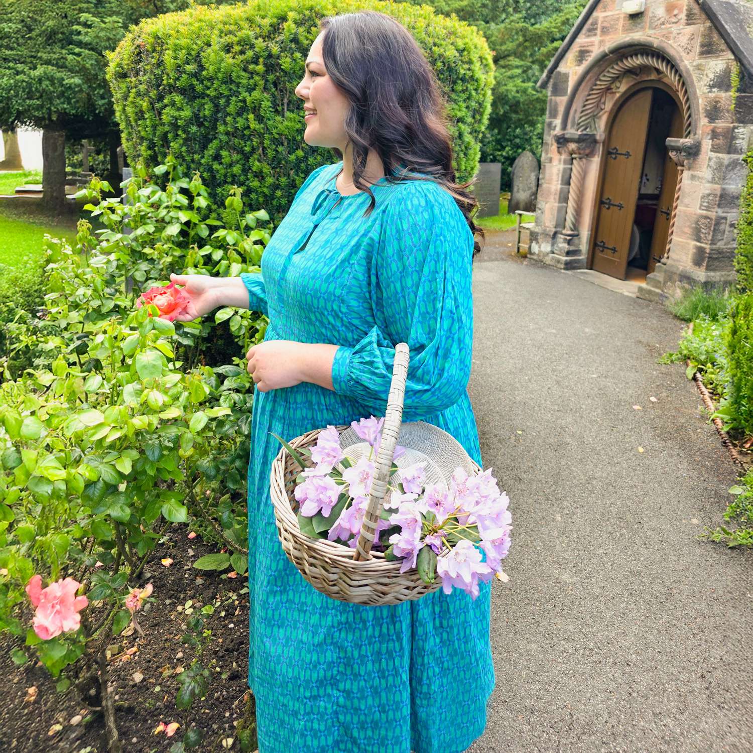 The Gabriella Cotton Long Dress - Teal City