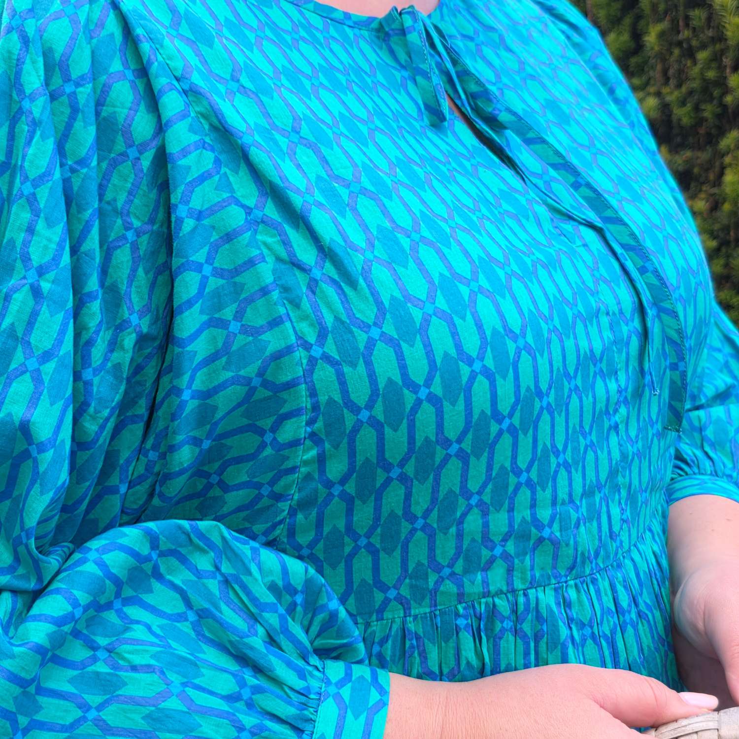 The Gabriella Cotton Long Dress - Teal City